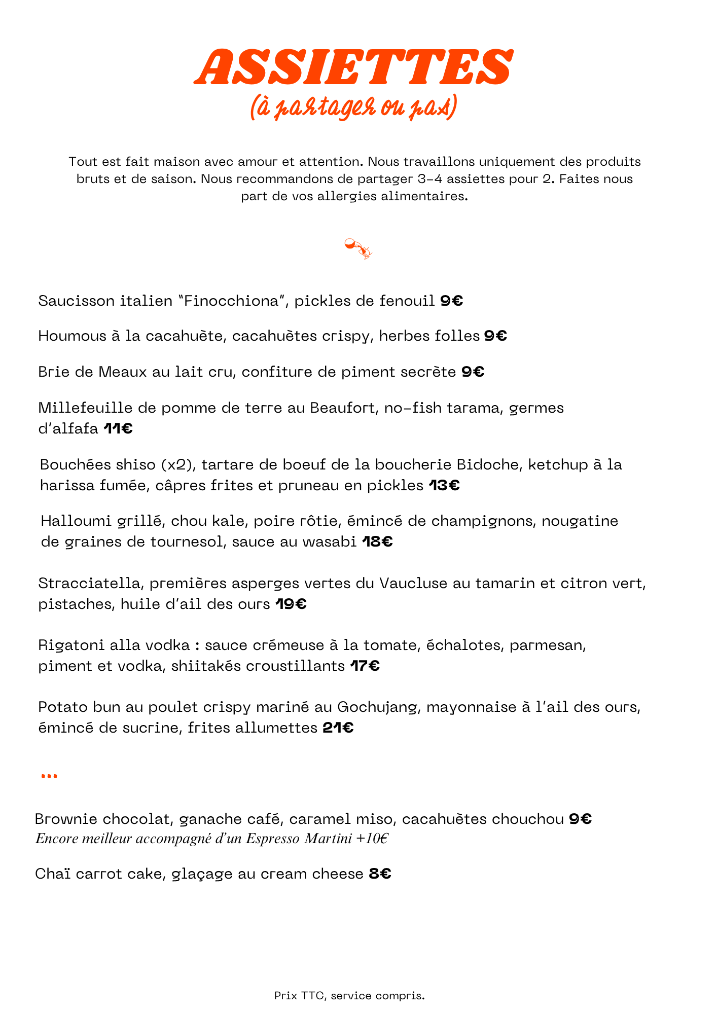 carte soir sornettes 